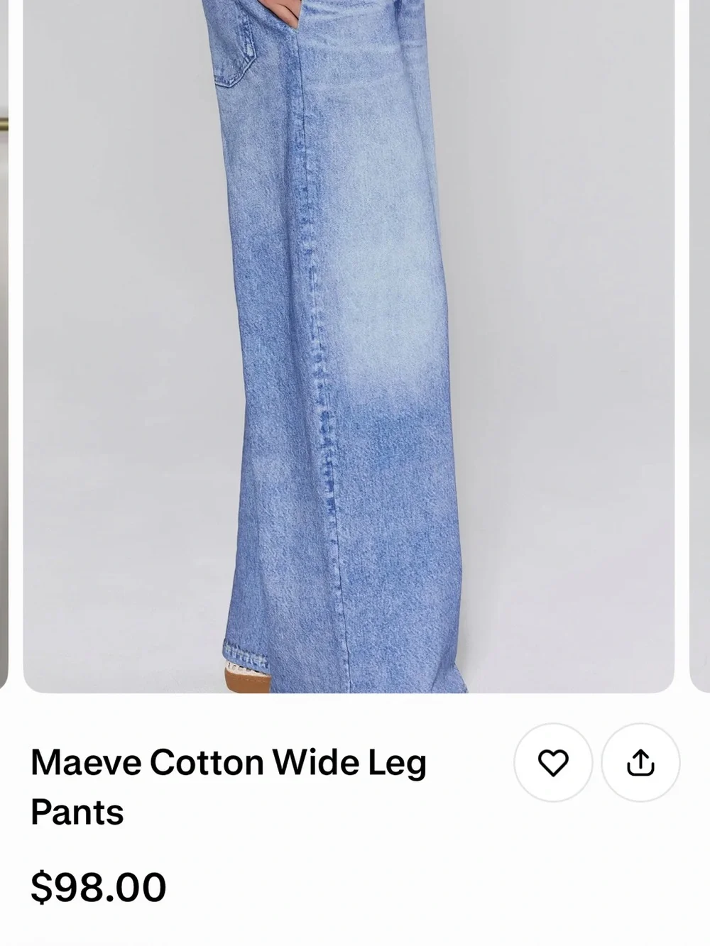 Cotton Relaxed Wide-Leg Jeans in Light Blue